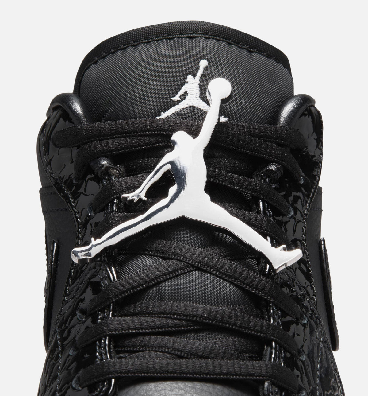 Air Jordan 1 Low "Patent Elephant" Women's Lifestyle Shoes - Black / White / Metallic Silver