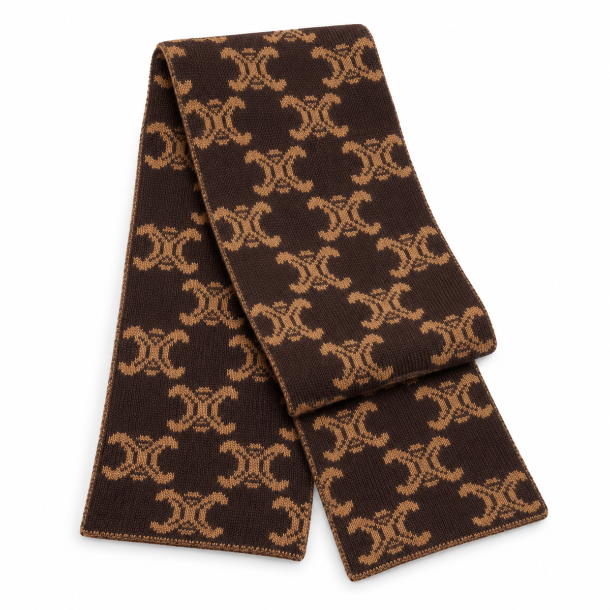 Celine Style Triomphe Monogram Knit Scarf