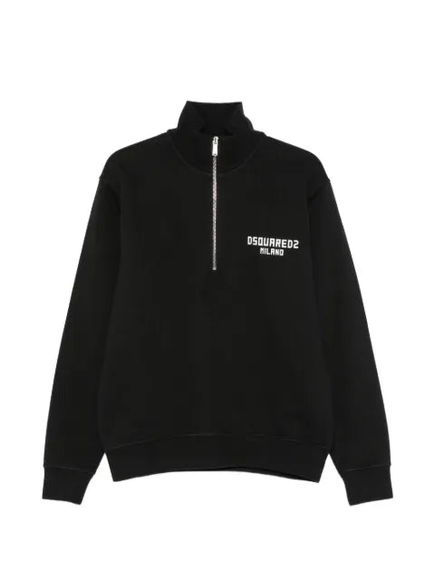 DSQUARED2 logo-print half-zip sweatshirt