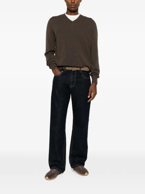 Fedeli V-neck ribbed-trim sweater