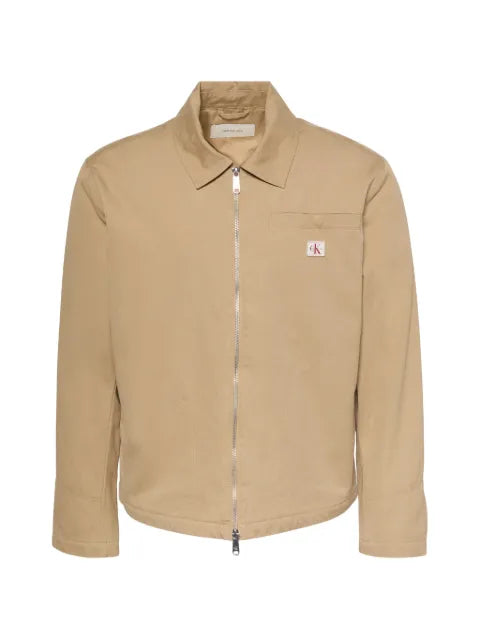 Calvin Klein logo-patch zip-up jacket