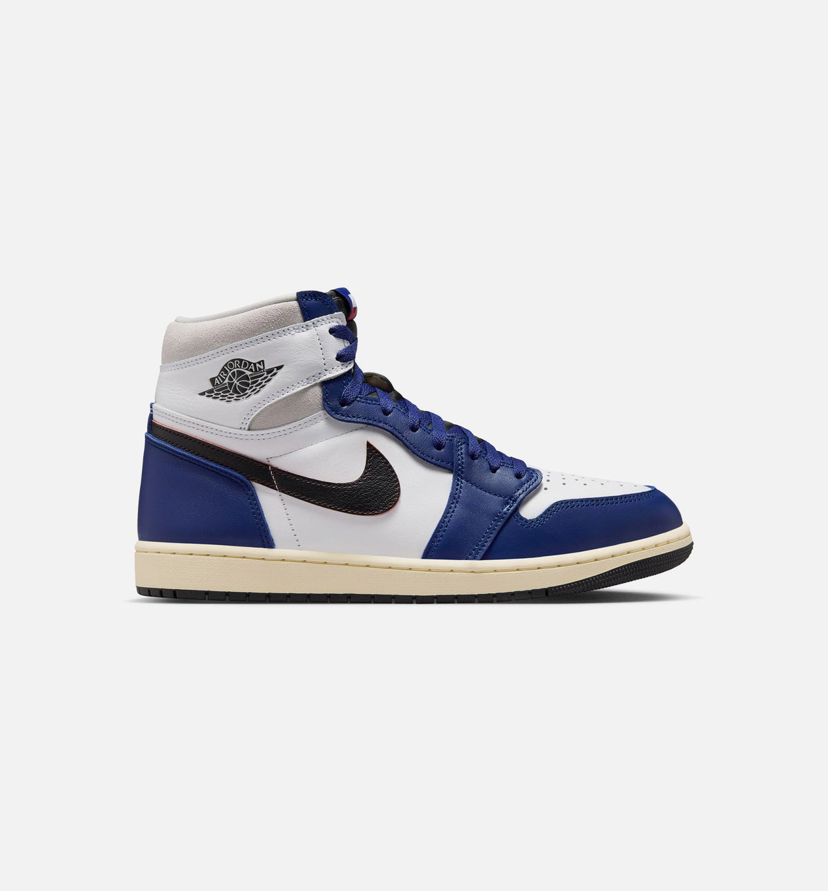 Air Jordan 1 Retro High OG Mens Lifestyle Shoe - White/Black/Neutral Grey/Deep Royal Blue