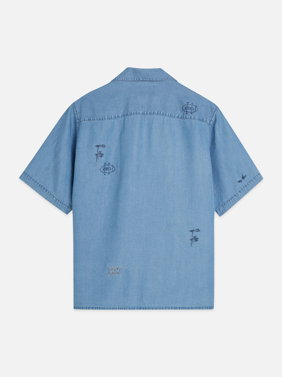 S&S Basquiat Indigo Tencel Relaxed-Fit Short-Sleeved Shirt