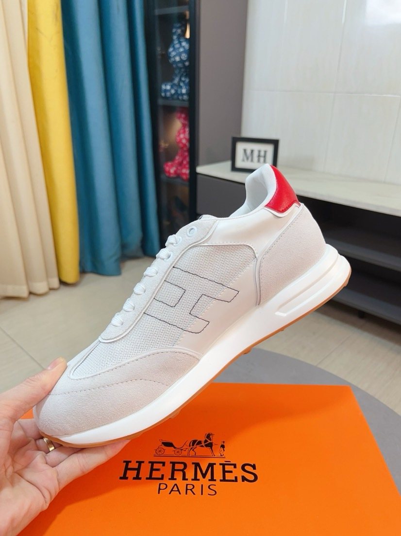 Hermès Blue H Overlay Sneakers