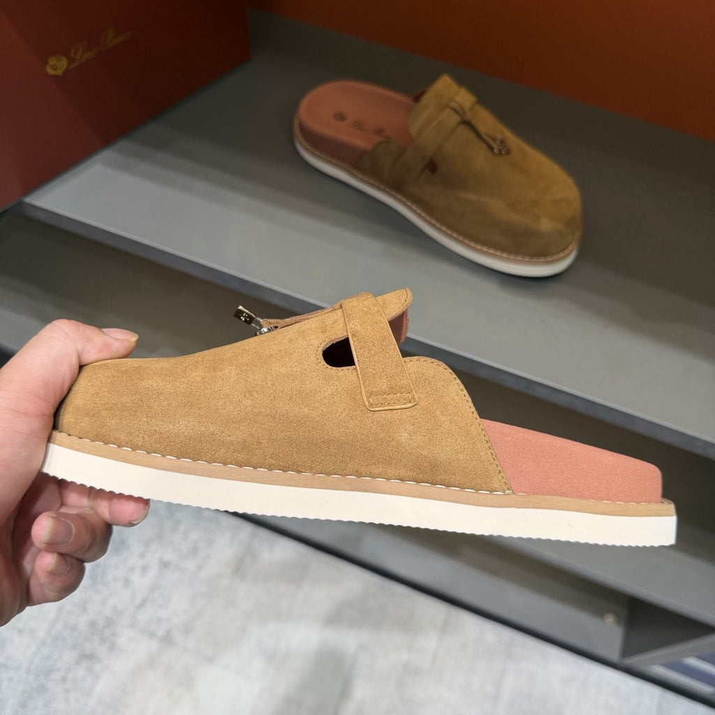 Camel Tan Backless Mule Loafers