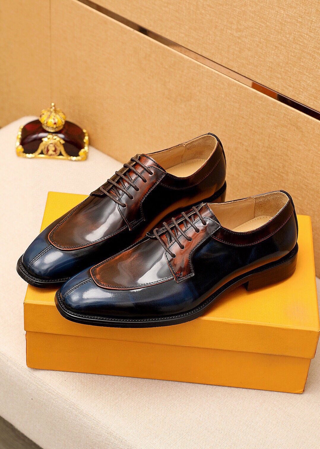Louis Vuitton Men's Dark Brown & Black Oxford Shoes