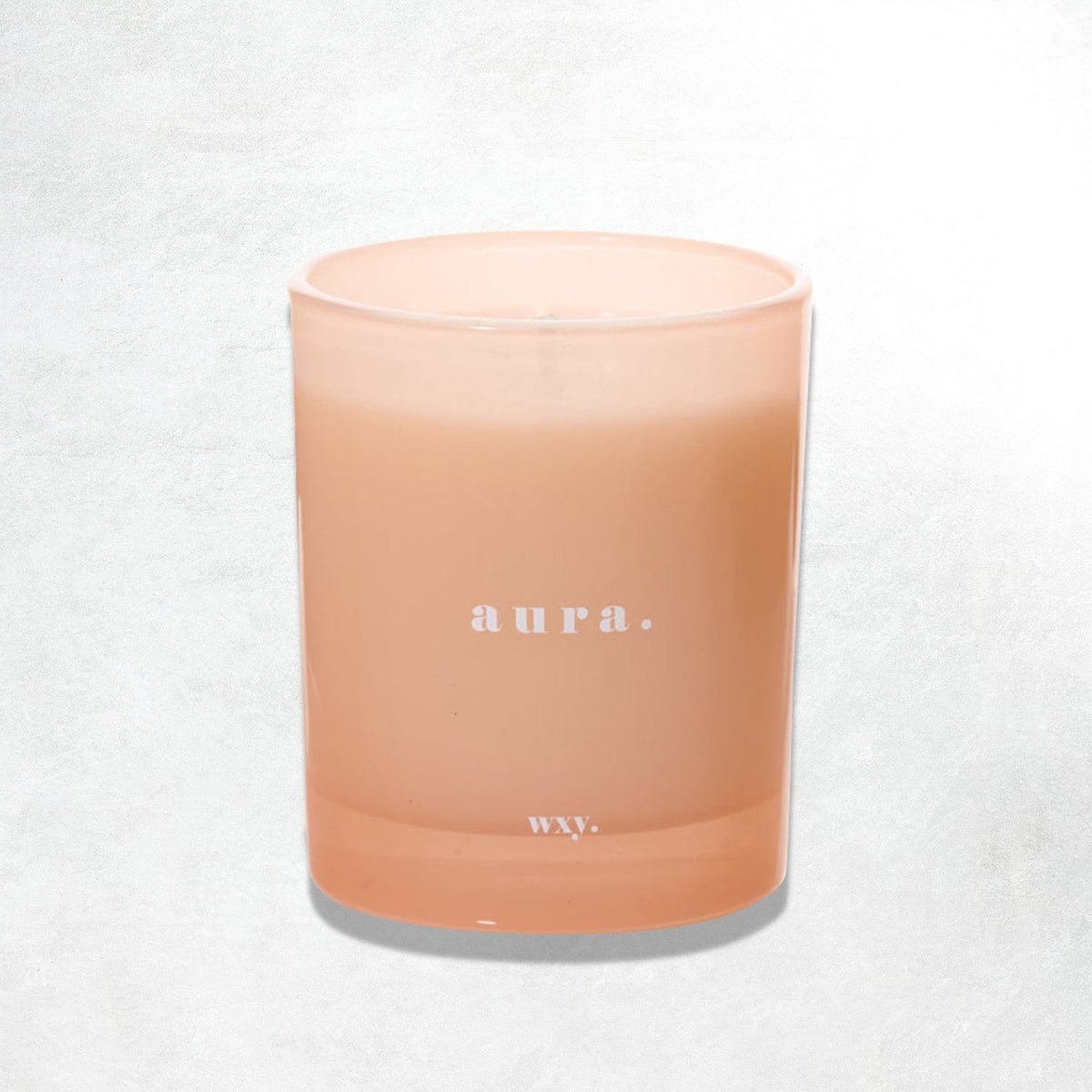 wxy. 7oz candle - aura: white woods & amber down